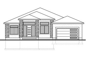 Exterior - Front Elevation 3 for Contemporary House Plan #1073-37 - 3 bed, 2 bath