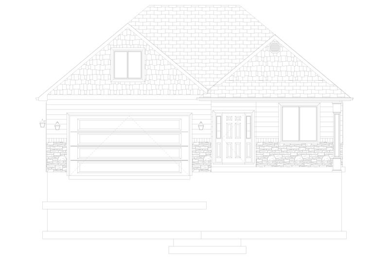 House Blueprint - Exterior - Front Elevation 8 for Craftsman House Plan #1060-152 - 2 bed, 2 bath