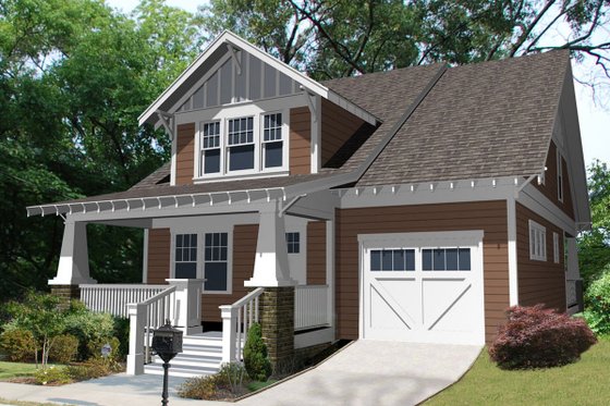 Exterior - Front Elevation for Craftsman House Plan #461-25 - 3 bed, 2.5 bath
