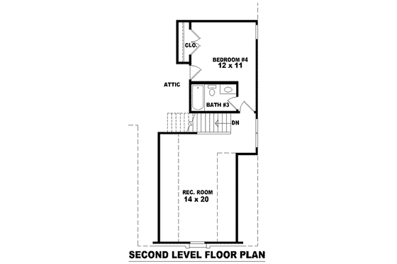 Floor Plan - Upper Floor for European House Plan #81-1124 - 4 bed, 3 bath