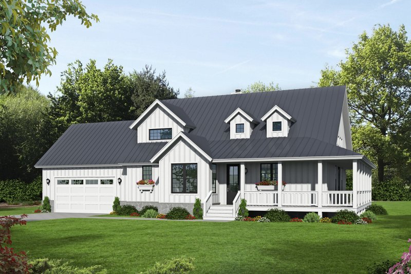 Architectural House Design - Country Exterior - Front Elevation Plan #932-145
