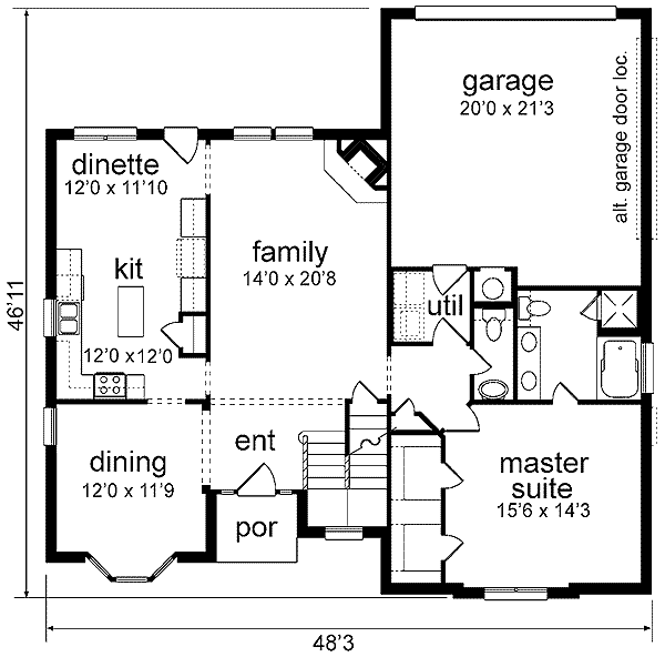 Home Plan - European Floor Plan - Main Floor Plan #84-236