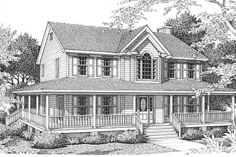 Home Plan - Country Exterior - Front Elevation Plan #10-206