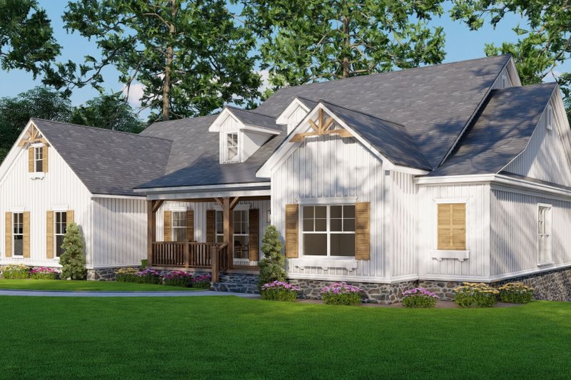 House Blueprint - Exterior - Front Elevation 3 for Farmhouse House Plan #923-424 - 4 bed, 2.5 bath
