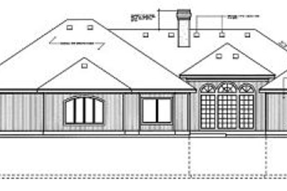 Exterior - Rear Elevation for European House Plan #93-103 - 4 bed, 2 bath
