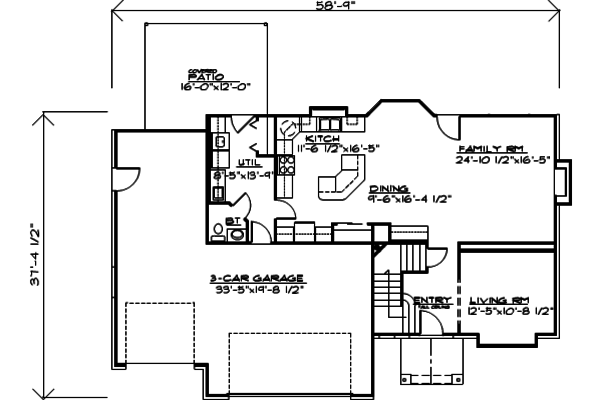 House Design - Traditional Floor Plan - Main Floor Plan #308-124
