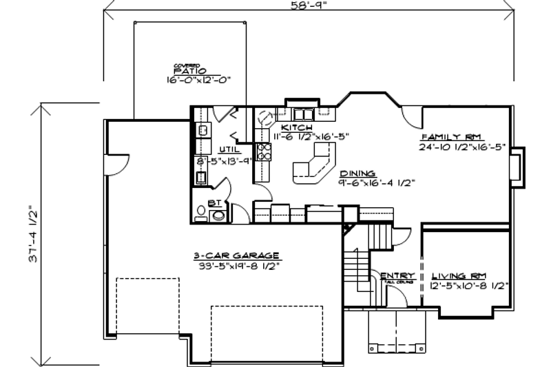 Dream House Plan - Floor Plan - Main Floor for Traditional House Plan #308-124 - 4 bed, 2.5 bath