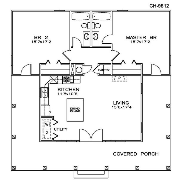 Southern Floor Plan - Main Floor Plan #8-309