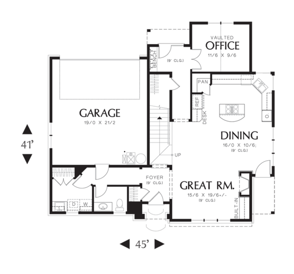 Craftsman Floor Plan - Main Floor Plan #48-521