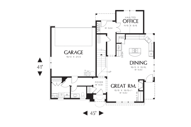 Dream House Plan - Floor Plan - Main Floor for Craftsman House Plan #48-521 - 3 bed, 2.5 bath