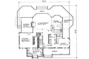 Floor Plan - Main Floor for Farmhouse House Plan #140-120 - 3 bed, 2.5 bath
