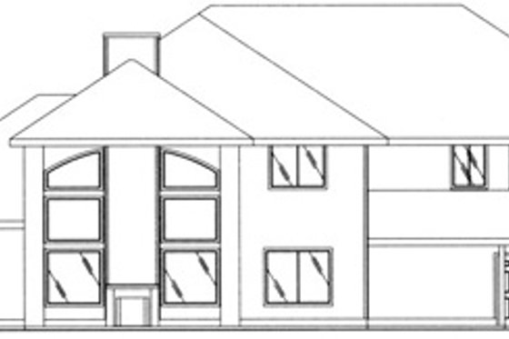Exterior - Rear Elevation for Traditional House Plan #117-471 - 3 bed, 3 bath