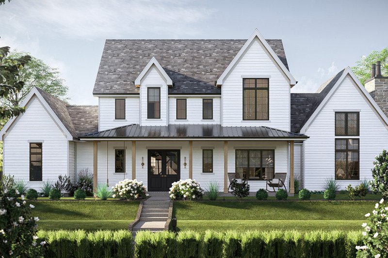 Dream House Plan - Farmhouse Exterior - Front Elevation Plan #455-680