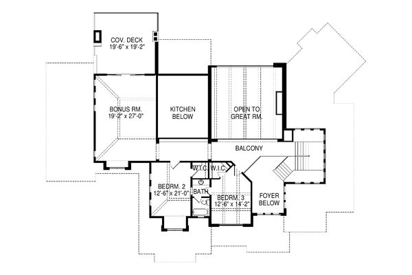 Contemporary Floor Plan - Upper Floor Plan #920-90