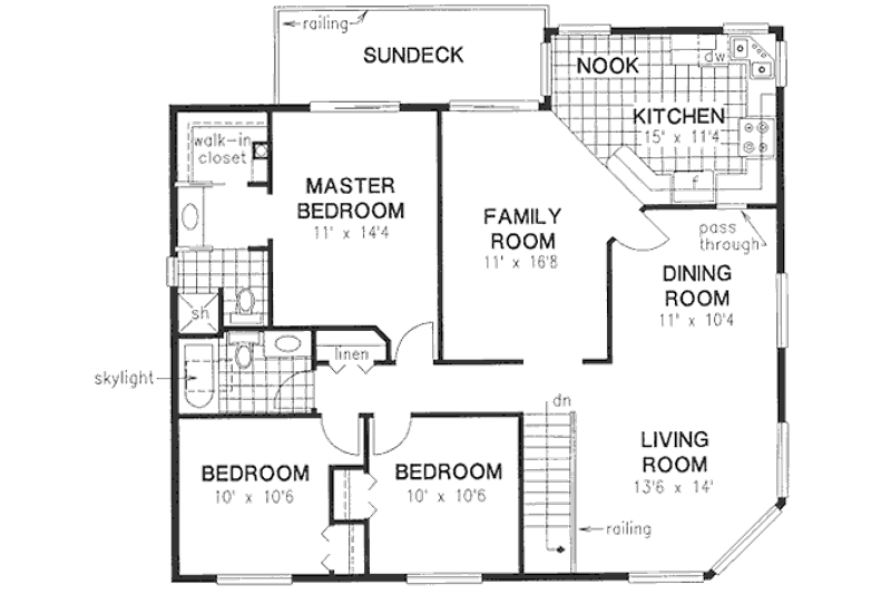 Dream House Plan - Floor Plan - Main Floor for European House Plan #18-9146 - 3 bed, 2 bath