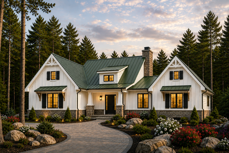 House Blueprint - Exterior - Front Elevation 3 for Farmhouse House Plan #928-439 - 3 bed, 3.5 bath