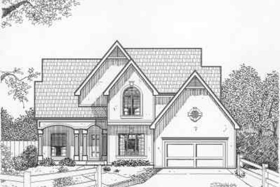 Exterior - Front Elevation for Traditional House Plan #6-132 - 4 bed, 2.5 bath