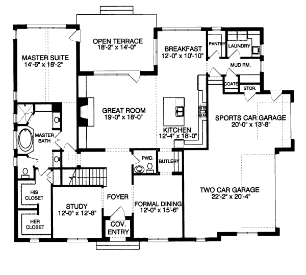 European Floor Plan - Main Floor Plan #413-814