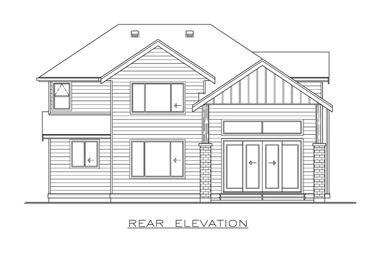 House Blueprint - Exterior - Rear Elevation for Contemporary House Plan #1100-98 - 3 bed, 2.5 bath