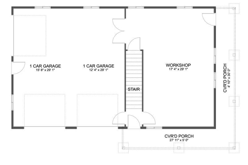 House Design - Floor Plan - Main Floor for Barndominium House Plan #1060-243 - 2 bed, 2 bath