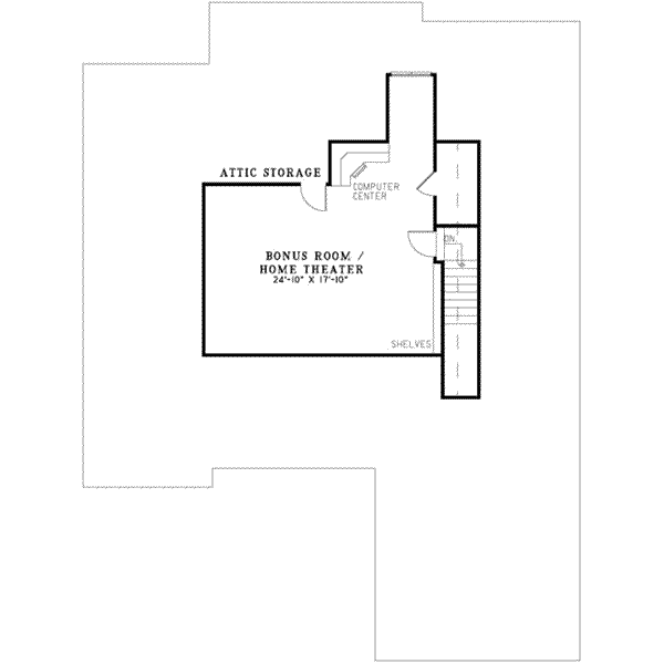 Traditional Floor Plan - Upper Floor Plan #17-2211