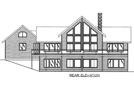 Exterior - Rear Elevation for Bungalow House Plan #117-613 - 2 bed, 4 bath