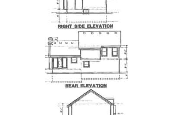 Exterior - Rear Elevation for Traditional House Plan #67-121 - 3 bed, 2 bath