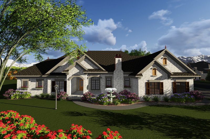 Ranch Style House Plan - 3 Beds 2.5 Baths 2840 Sq/Ft Plan #70-1281