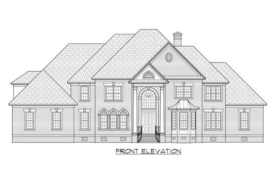 Exterior - Front Elevation 3 for Traditional House Plan #1054-57 - 5 bed, 4.5 bath
