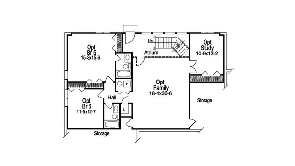 Ranch Floor Plan - Lower Floor Plan #57-719