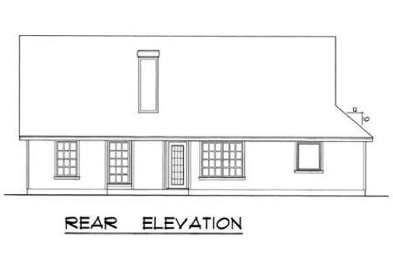 Dream House Plan - Exterior - Rear Elevation for Traditional House Plan #40-116 - 3 bed, 2 bath