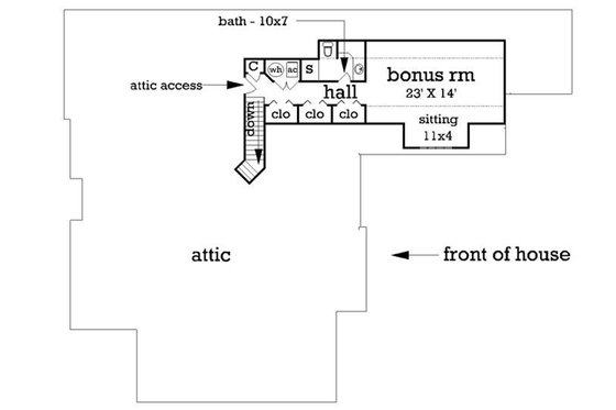 Country house plan with Craftsman details, floor plan