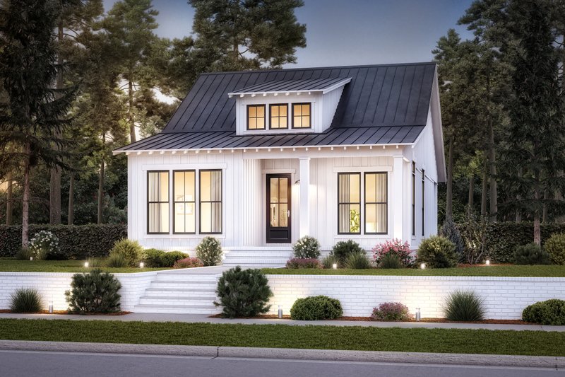 House Blueprint - Exterior - Front Elevation 3 for Farmhouse House Plan #430-282 - 2 bed, 2 bath