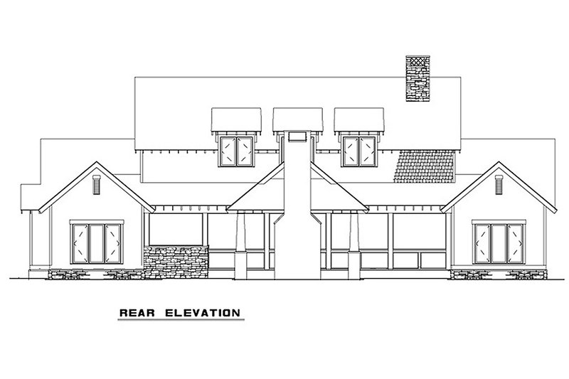 Dream House Plan - Exterior - Rear Elevation 4 for Craftsman House Plan #17-2480 - 5 bed, 4 bath