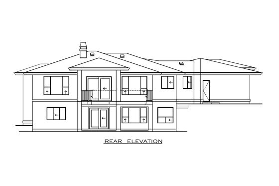 Exterior - Rear Elevation for Ranch House Plan #1100-140 - 2 bed, 2 bath
