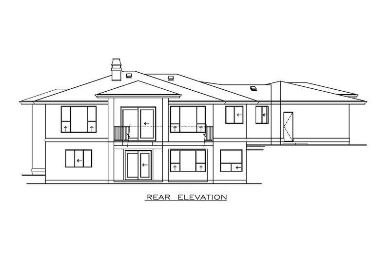 Architectural House Design - Exterior - Rear Elevation for Ranch House Plan #1100-140 - 2 bed, 2 bath