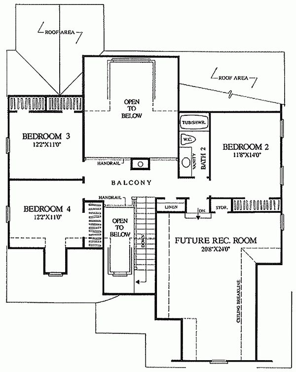 House Plan Design - European Floor Plan - Upper Floor Plan #137-153