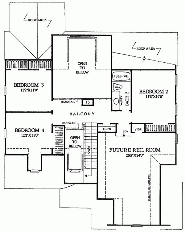 Architectural House Design - European Floor Plan - Upper Floor Plan #137-153
