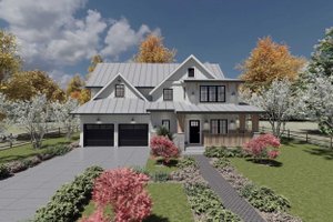 House Blueprint - Farmhouse Exterior - Front Elevation Plan #1101-11