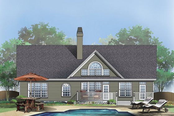 Exterior - Rear Elevation for Traditional House Plan #929-363 - 3 bed, 2 bath