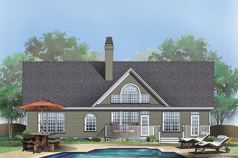 Home Plan - Exterior - Rear Elevation for Traditional House Plan #929-363 - 3 bed, 2 bath
