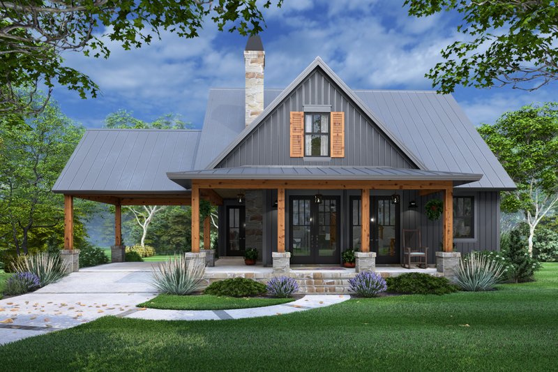 House Design - Exterior - Front Elevation 3 for Barndominium House Plan #120-291 - 4 bed, 2 bath