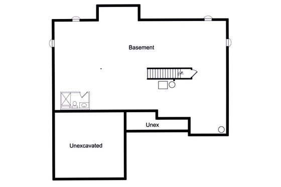 Floor Plan - Lower Floor for Traditional House Plan #46-908 - 3 bed, 2 bath