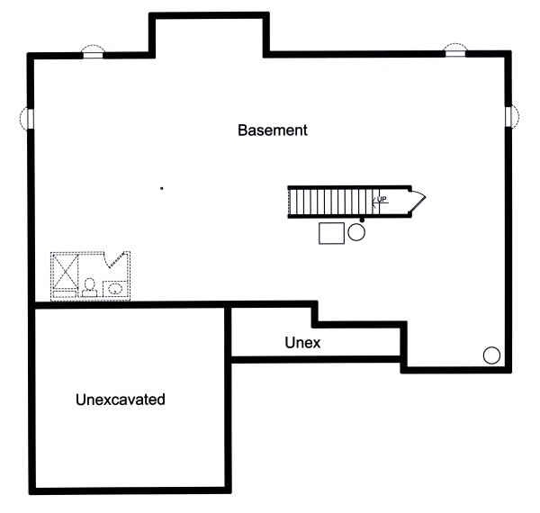 Traditional Floor Plan - Lower Floor Plan #46-908