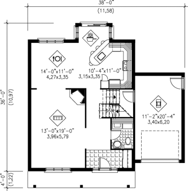 Traditional Floor Plan - Main Floor Plan #25-4257