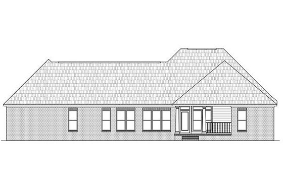 Exterior - Rear Elevation for Southern House Plan #21-230 - 3 bed, 2.5 bath