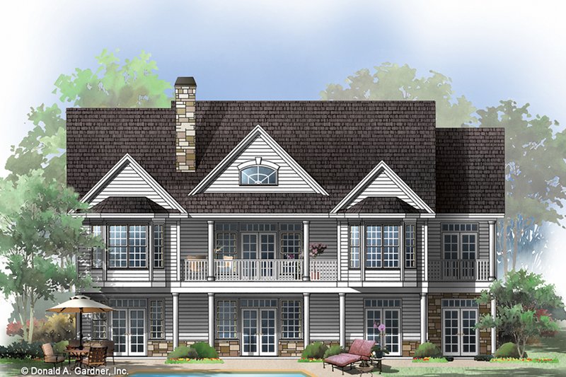 Home Plan - Exterior - Rear Elevation for Country House Plan #929-689 - 4 bed, 3.5 bath