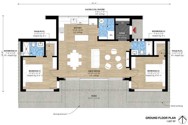 Modern Floor Plan - Main Floor Plan #933-14