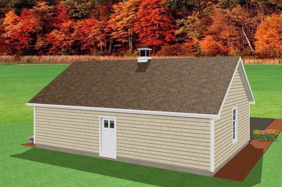 Exterior - Rear Elevation for Traditional House Plan #75-212, 0 bath