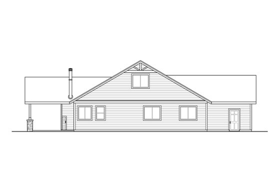 Exterior - Rear Elevation for Craftsman House Plan #124-1184 - 4 bed, 2 bath